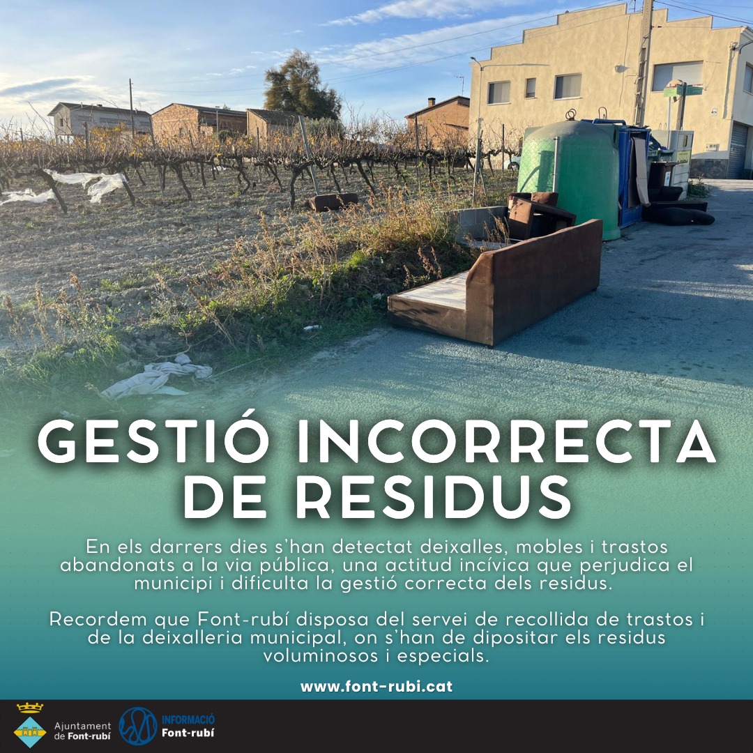 Gestió incorrecta de residus al municipi