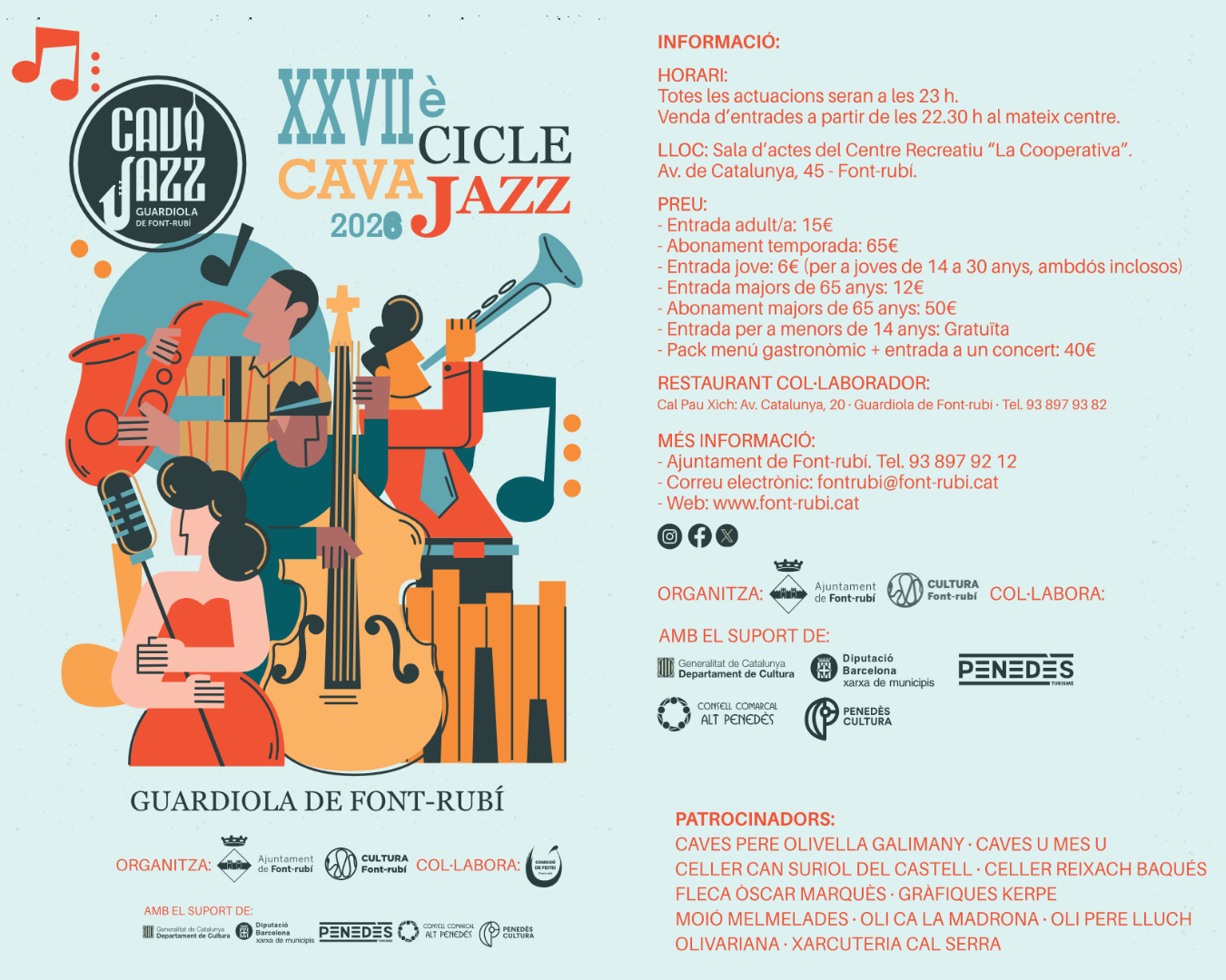 XXVII&egrave; Cicle Cava Jazz a Guardiola de Font-rub&iacute;!