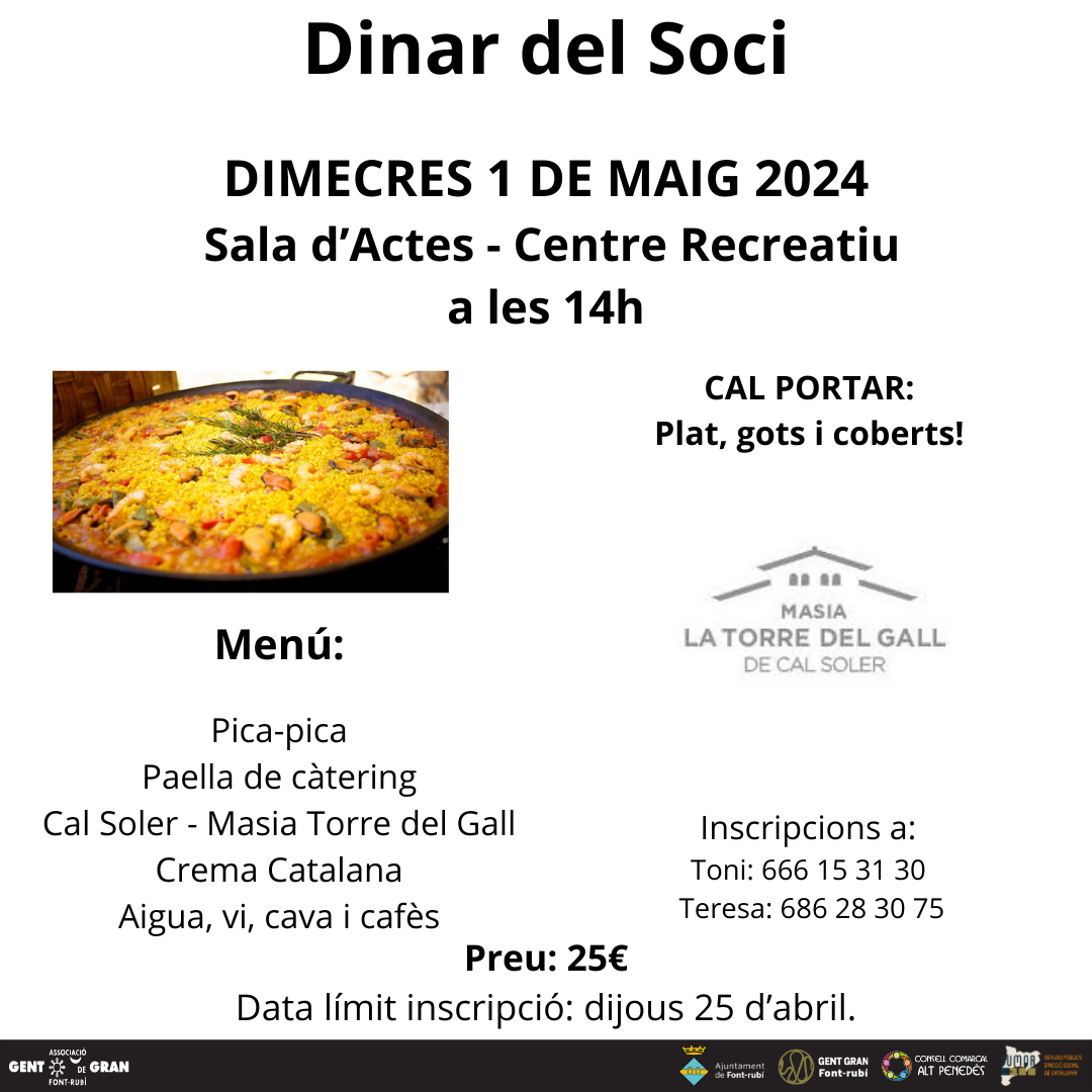 Dinar del Soci/a de la Gent Gran