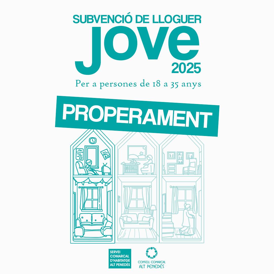 Pròximament la subvenció de lloguer jove 2025 (Bo Jove, per a menors de 35 anys)