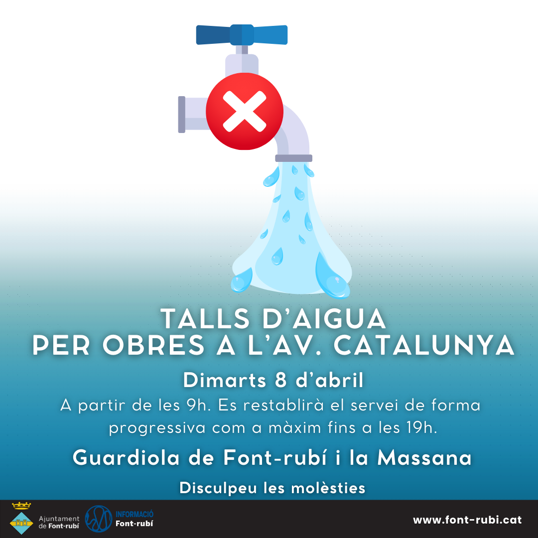 Tall d'aigua per millores a l'Av. Catalunya