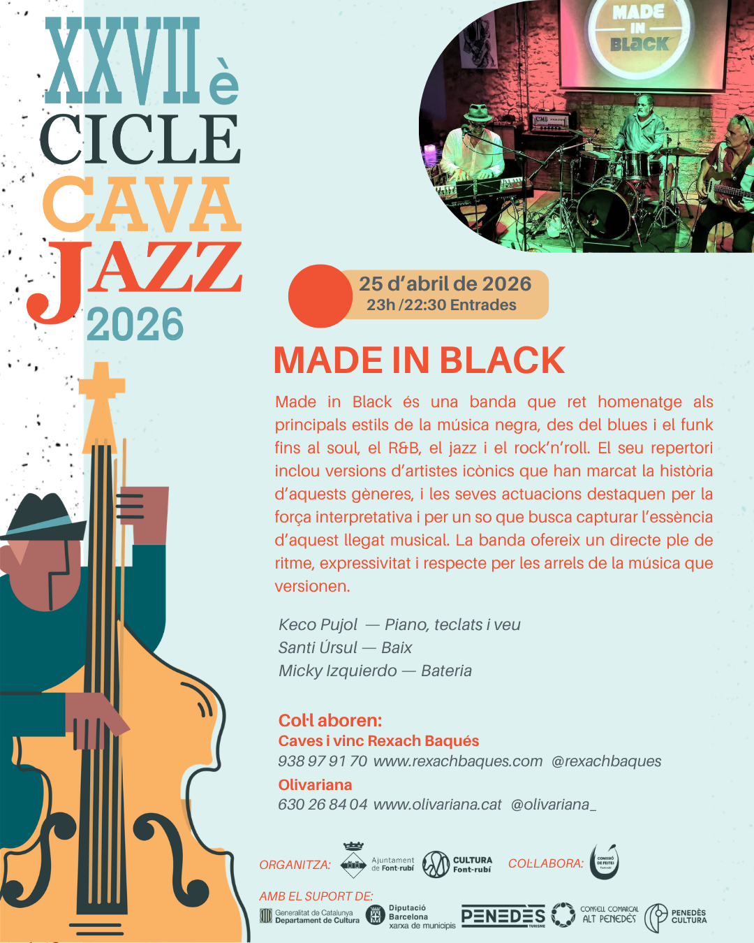 Made in Black omplir&agrave; de ritme i soul la propera cita del Cava Jazz