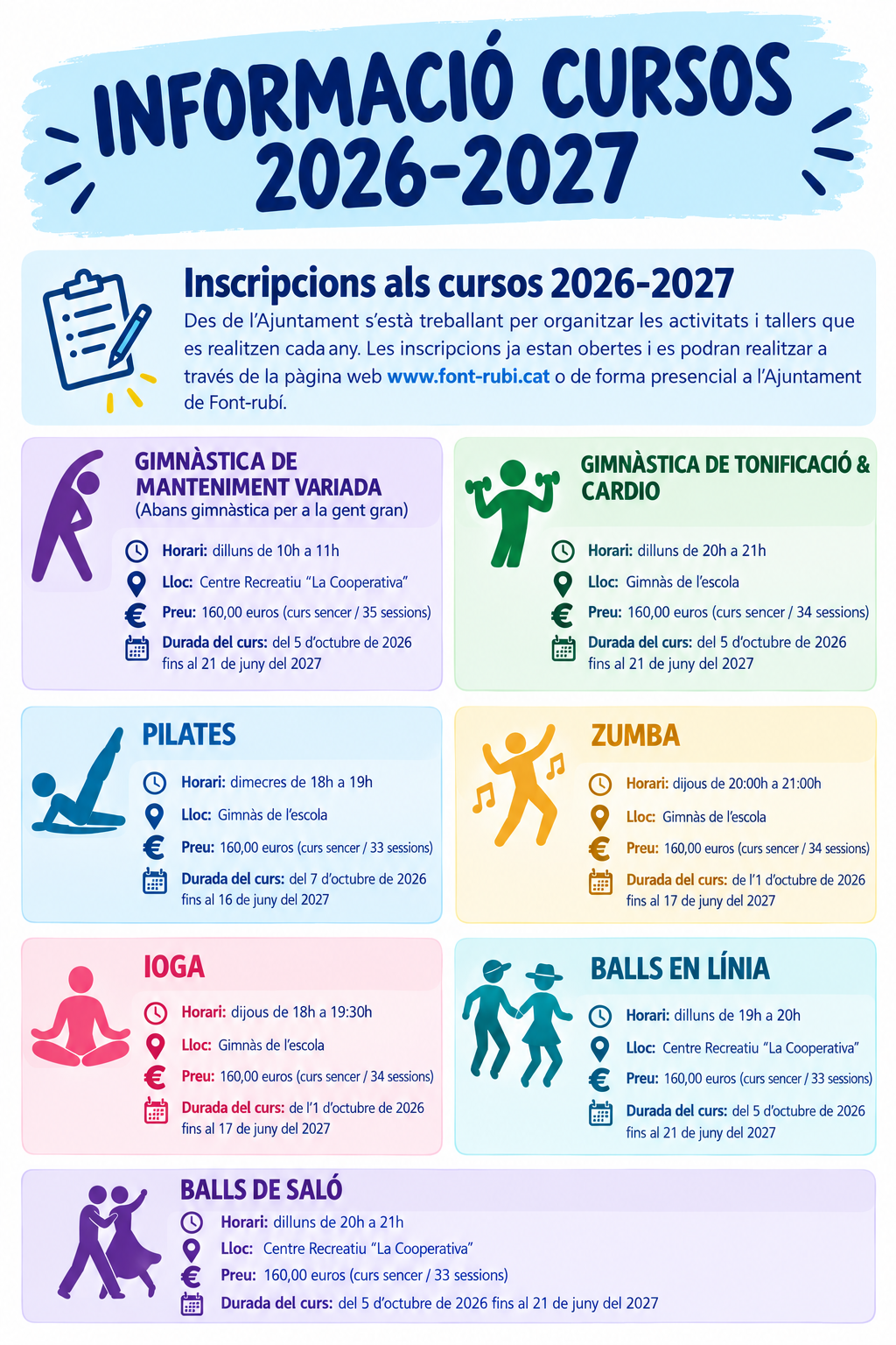 CURSOS I ACTIVITATS CURS 2026/2027